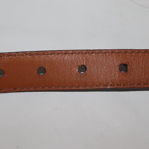 New Ralph Lauren Made in Italy Black Leather  Silver Logo Buckle Belt Sz L main image 7
